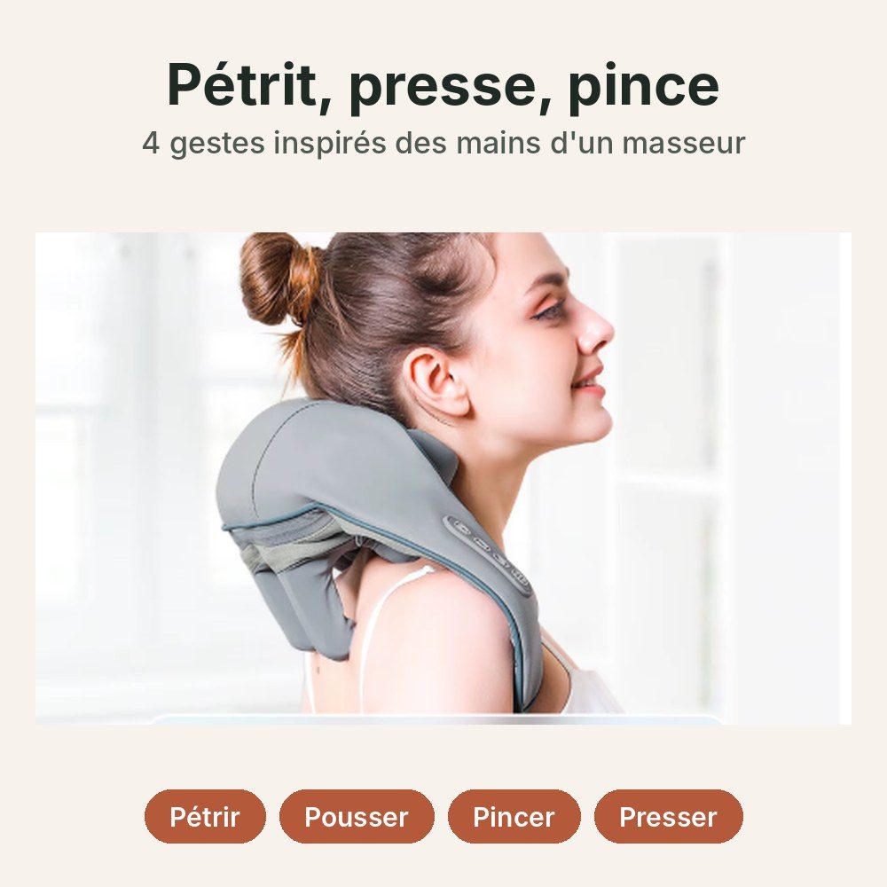 Masseur nuque et épaules pétrissant chauffant